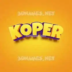 koper in Orange Toon style - 3D name wallpaper