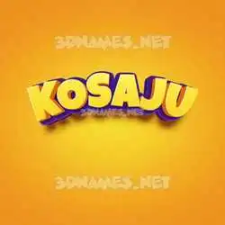 kosaju in Orange Toon style - 3D name wallpaper