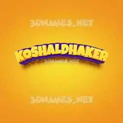 koshaldhaker in Orange Toon style - 3D name wallpaper