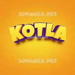 kotla in Orange Toon style - 3D name wallpaper