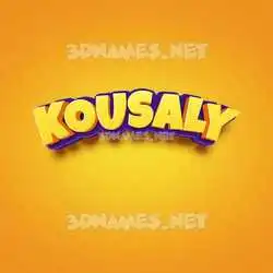kousaly in Orange Toon style - 3D name wallpaper