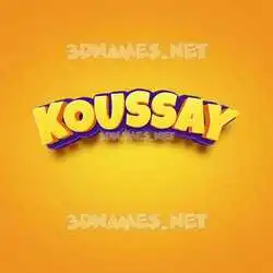 koussay in Orange Toon style - 3D name wallpaper