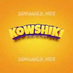 kowshiki in Orange Toon style - 3D name wallpaper