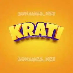 krati in Orange Toon style - 3D name wallpaper