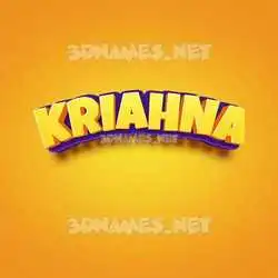 kriahna in Orange Toon style - 3D name wallpaper