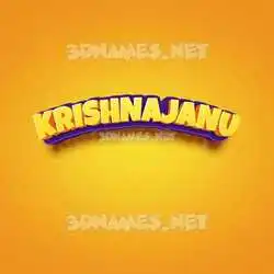 krishnajanu in Orange Toon style - 3D name wallpaper