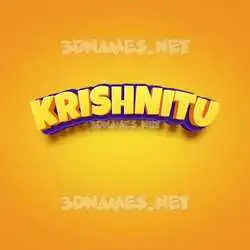 krishnitu in Orange Toon style - 3D name wallpaper