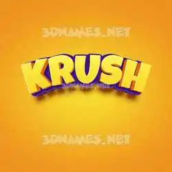 krush in Orange Toon style - 3D name wallpaper