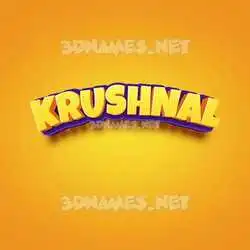krushnal in Orange Toon style - 3D name wallpaper