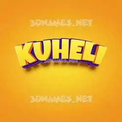 kuheli in Orange Toon style - 3D name wallpaper