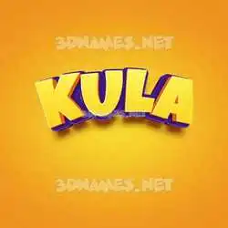 kula in Orange Toon style - 3D name wallpaper