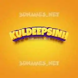 kuldeepsinh in Orange Toon style - 3D name wallpaper