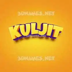 kuljit in Orange Toon style - 3D name wallpaper