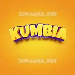 kumbia in Orange Toon style - 3D name wallpaper