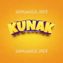 kunak in Orange Toon style - 3D name wallpaper