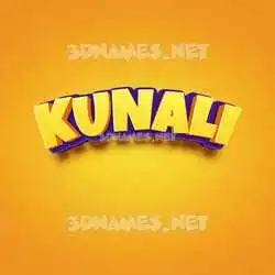 kunali in Orange Toon style - 3D name wallpaper