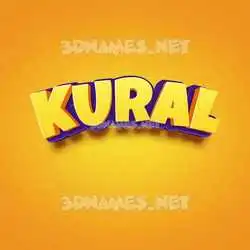kural in Orange Toon style - 3D name wallpaper
