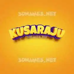 kusaraju in Orange Toon style - 3D name wallpaper