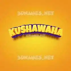 kushawaha in Orange Toon style - 3D name wallpaper