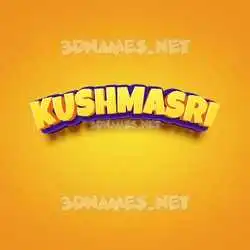 kushmasri in Orange Toon style - 3D name wallpaper