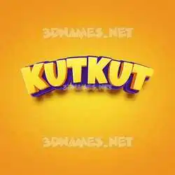 kutkut in Orange Toon style - 3D name wallpaper