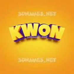 kwon in Orange Toon style - 3D name wallpaper