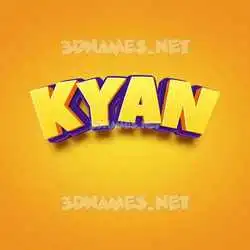 kyan in Orange Toon style - 3D name wallpaper