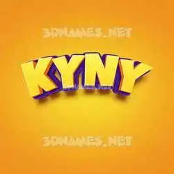 kyny in Orange Toon style - 3D name wallpaper