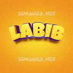 labib in Orange Toon style - 3D name wallpaper