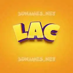lac in Orange Toon style - 3D name wallpaper