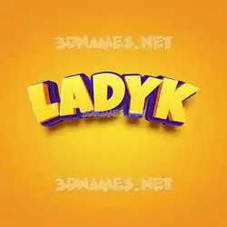 ladyk in Orange Toon style - 3D name wallpaper