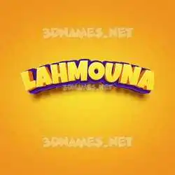 lahmouna in Orange Toon style - 3D name wallpaper