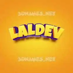 laldev in Orange Toon style - 3D name wallpaper