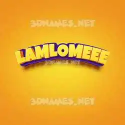 lamlomeee in Orange Toon style - 3D name wallpaper