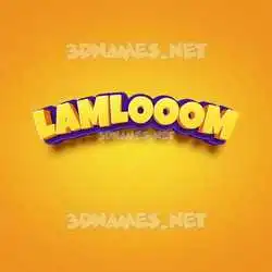 lamlooom in Orange Toon style - 3D name wallpaper