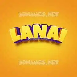 lanai in Orange Toon style - 3D name wallpaper