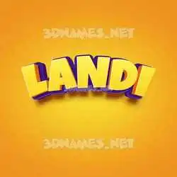 landi in Orange Toon style - 3D name wallpaper