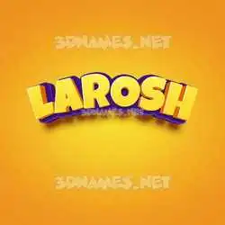 larosh in Orange Toon style - 3D name wallpaper