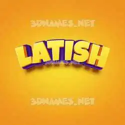 latish in Orange Toon style - 3D name wallpaper