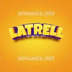 latrell in Orange Toon style - 3D name wallpaper