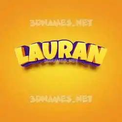 lauran in Orange Toon style - 3D name wallpaper