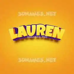 lauren in Orange Toon style - 3D name wallpaper