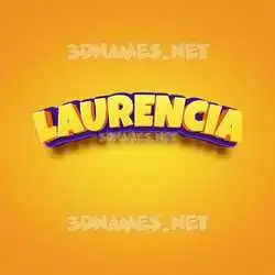 laurencia in Orange Toon style - 3D name wallpaper