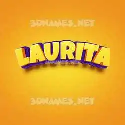 laurita in Orange Toon style - 3D name wallpaper