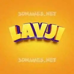 lavji in Orange Toon style - 3D name wallpaper