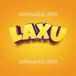 laxu in Orange Toon style - 3D name wallpaper