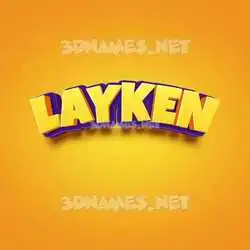 layken in Orange Toon style - 3D name wallpaper