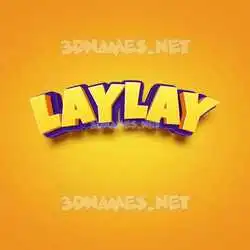 laylay in Orange Toon style - 3D name wallpaper