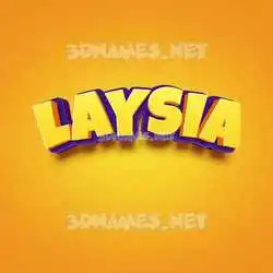 laysia in Orange Toon style - 3D name wallpaper