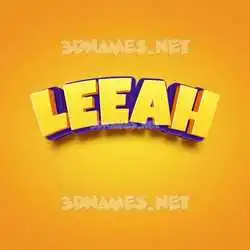 leeah in Orange Toon style - 3D name wallpaper